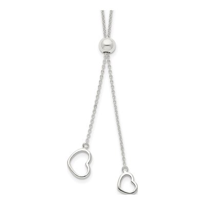 Sterling Silver 2-Heart Pendant Necklace