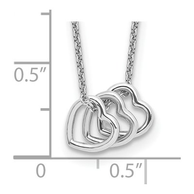 Sterling Silver Hearts Pendant Necklace – view 5