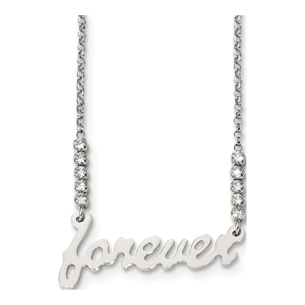 Sterling Silver CZ Forever Pendant Necklace