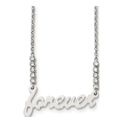 Sterling Silver CZ Forever Pendant Necklace