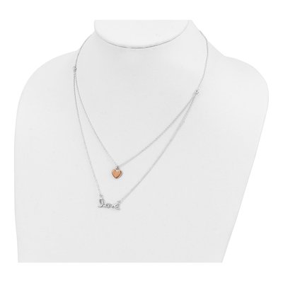Rose Gold-Plated Sterling Silver LOVE Heart Pendant Necklace – view 4