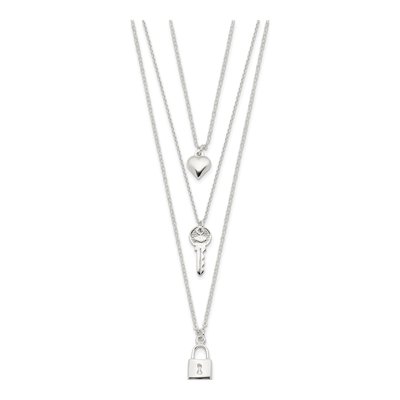 Sterling Silver Lock Pendant Necklace – view 3