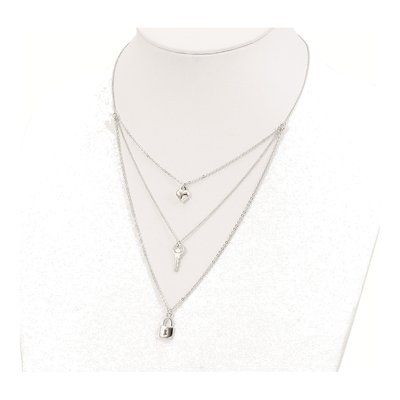 Sterling Silver Lock Pendant Necklace – view 4