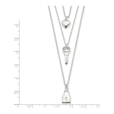 Sterling Silver Lock Pendant Necklace – view 5