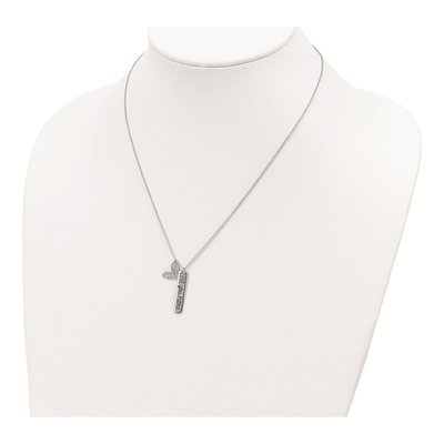 Sterling Silver Love You More Heart Pendant Necklace – view 4