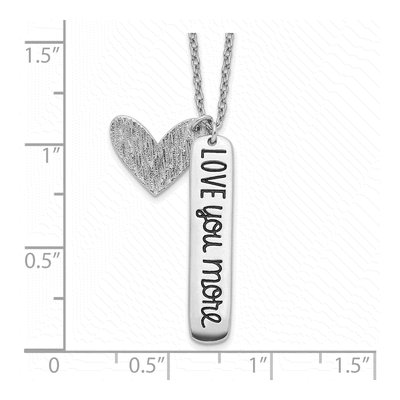 Sterling Silver Love You More Heart Pendant Necklace – view 5