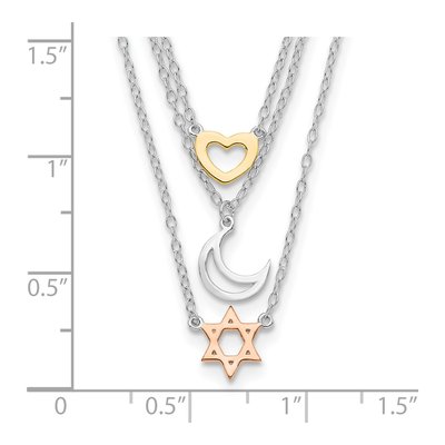 Sterling Silver Sun Moon Star Pendant Necklace – view 5
