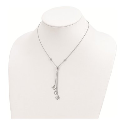 Sterling Silver CZ 'mom' Y-Necklace Pendant Necklace – view 4