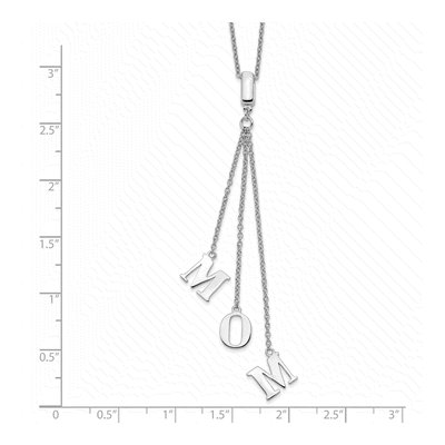 Sterling Silver CZ 'mom' Y-Necklace Pendant Necklace – view 5