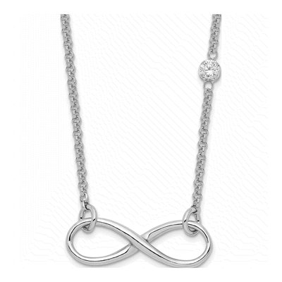 Sterling Silver CZ Infinity Knot Pendant Necklace