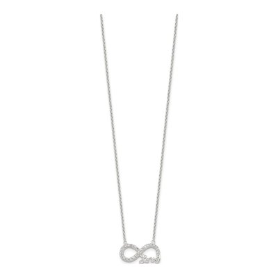 Sterling Silver CZ Infinity LOVE Pendant Necklace – view 3