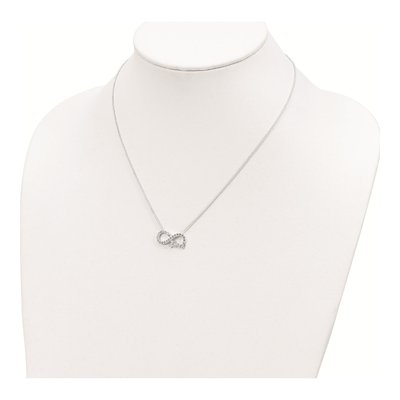 Sterling Silver CZ Infinity LOVE Pendant Necklace – view 4