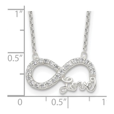 Sterling Silver CZ Infinity LOVE Pendant Necklace – view 5