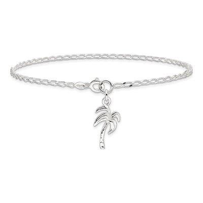 Sterling Silver Palm Tree Anklet – view 5