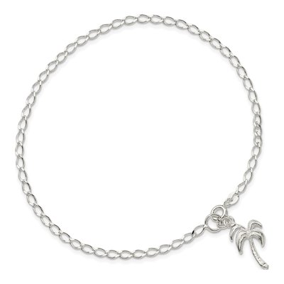Sterling Silver Palm Tree Anklet – view 7