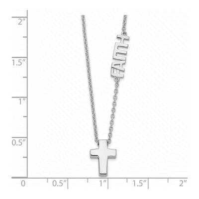 Sterling Silver Faith Cross Pendant Necklace – view 5