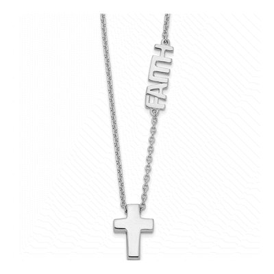 Sterling Silver Faith Cross Pendant Necklace