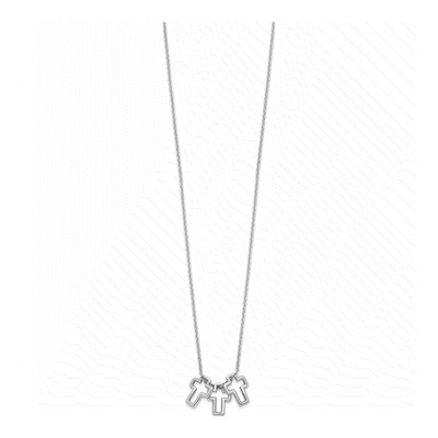 Sterling Silver 3-Cross Pendant Necklace – view 3
