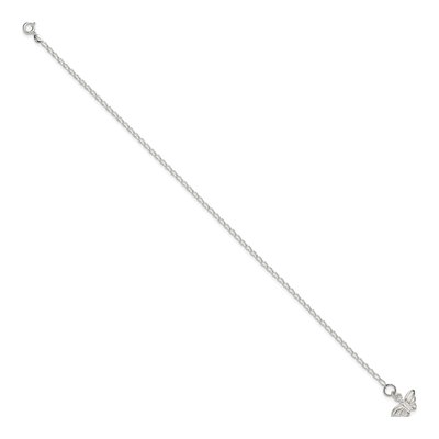 Sterling Silver Butterfly Anklet – view 3