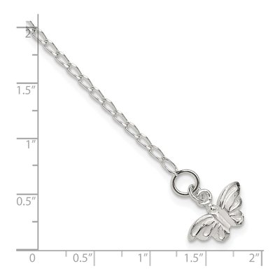 Sterling Silver Butterfly Anklet – view 5