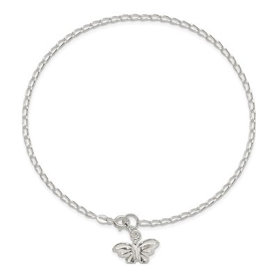 Sterling Silver Butterfly Anklet – view 6