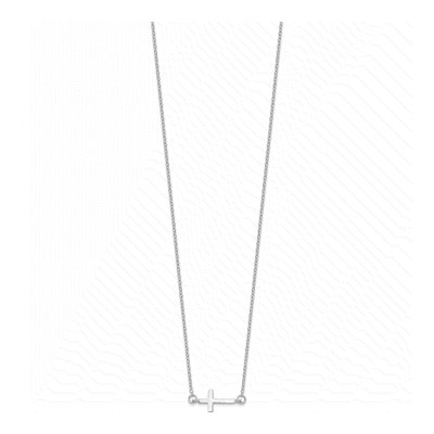 Sterling Silver Sideways Cross Pendant Necklace – view 3