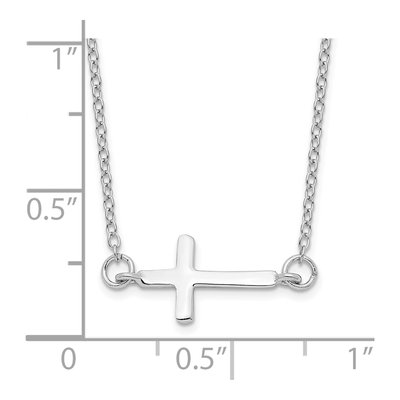 Sterling Silver Sideways Cross Pendant Necklace – view 5
