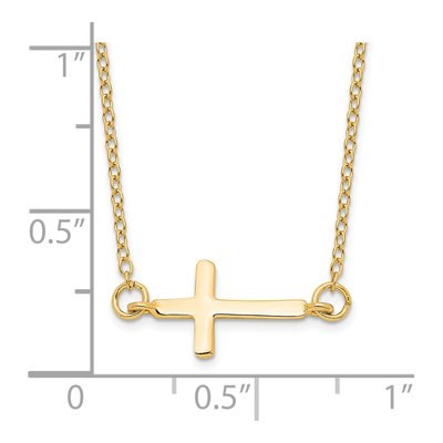 Gold-Plated Sterling Silver Sideways Cross Pendant Necklace – view 5