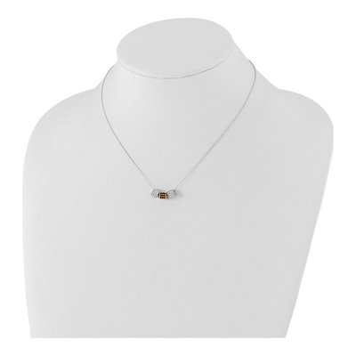 Sterling Silver Onyx & CZ Cube Pendant Necklace – view 3