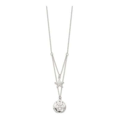 Sterling Silver Starfish Sand Dollar Pendant Necklace – view 3