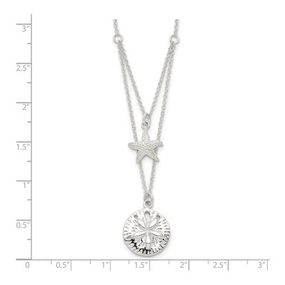 Sterling Silver Starfish Sand Dollar Pendant Necklace – view 5