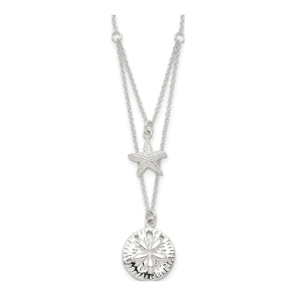 Sterling Silver Starfish & Sand Dollar Necklace