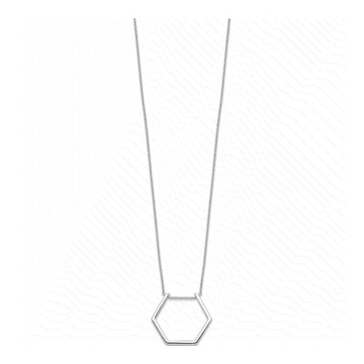 Sterling Silver Hexagon Necklace – view 3