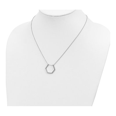 Sterling Silver Hexagon Necklace – view 4