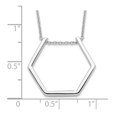 Sterling Silver Hexagon Necklace – view 5