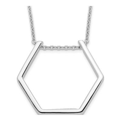 Sterling Silver Hexagon Necklace