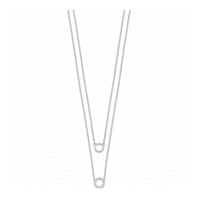 Sterling Silver CZ Circles Pendant Necklace – view 3