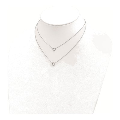Sterling Silver CZ Circles Pendant Necklace – view 4