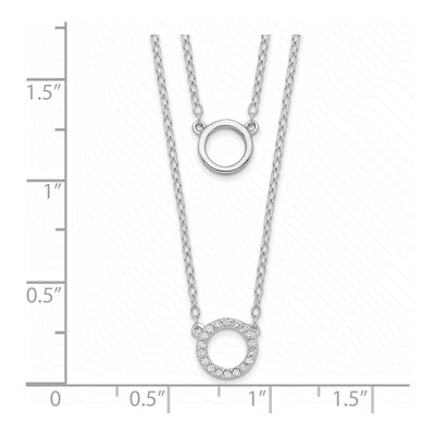 Sterling Silver CZ Circles Pendant Necklace – view 5