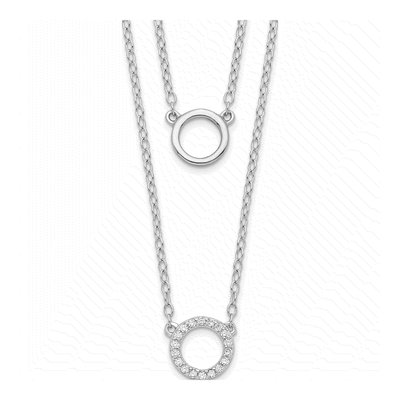 Sterling Silver CZ Circles Pendant Necklace