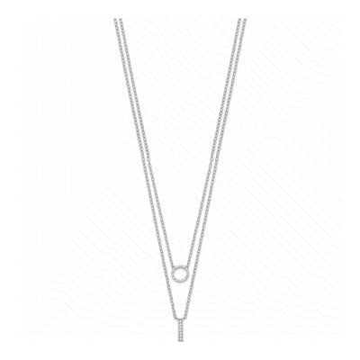 Sterling Silver CZ 2-Strand Necklace – view 3