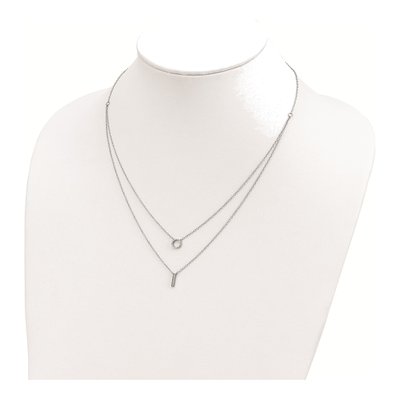 Sterling Silver CZ 2-Strand Necklace – view 4