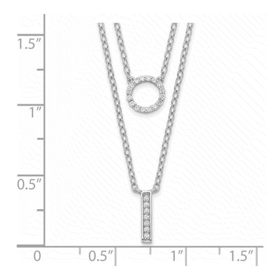 Sterling Silver CZ 2-Strand Necklace – view 5