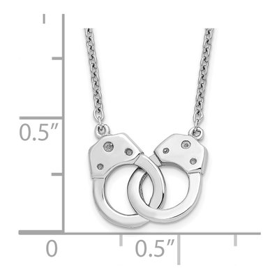 Sterling Silver Handcuff Pendant Necklace – view 5