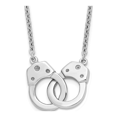 Sterling Silver Handcuff Pendant Necklace