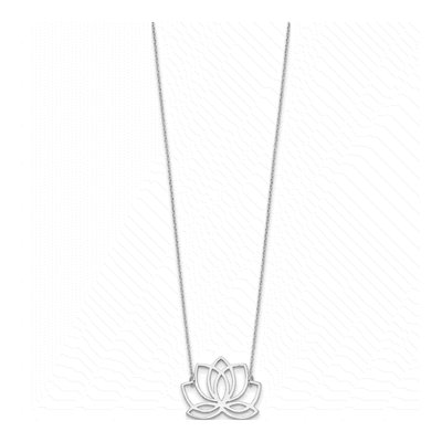 Sterling Silver Lotus Flower Pendant Necklace – view 3