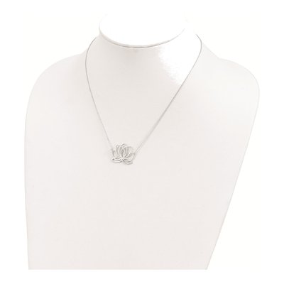 Sterling Silver Lotus Flower Pendant Necklace – view 4