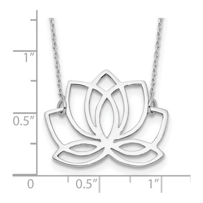 Sterling Silver Lotus Flower Pendant Necklace – view 5