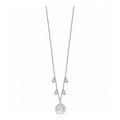 Sterling Silver CZ Tree Pendant Necklace – view 3