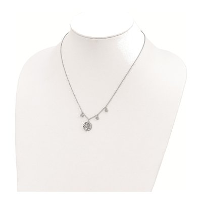 Sterling Silver CZ Tree Pendant Necklace – view 4